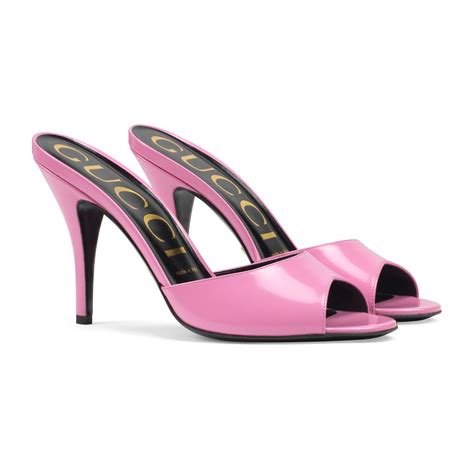 yellow and pink gucci heels|gucci pink heel slides.